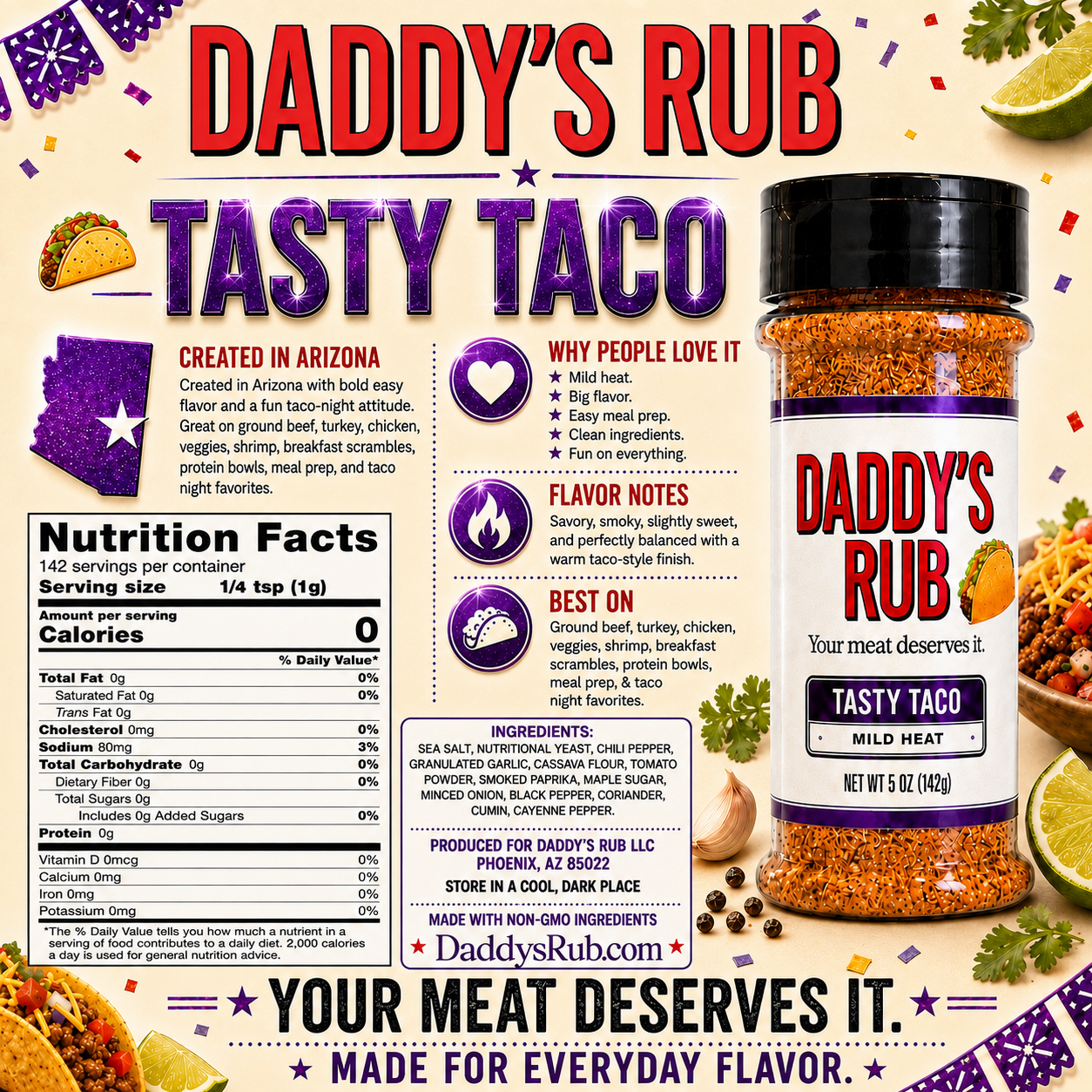Daddy's Rub - Tasty Taco Seasoning